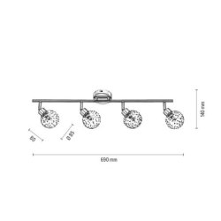 Clear Lampa Sufitowa 4xG9 Max.28W Chrom/Transparentny