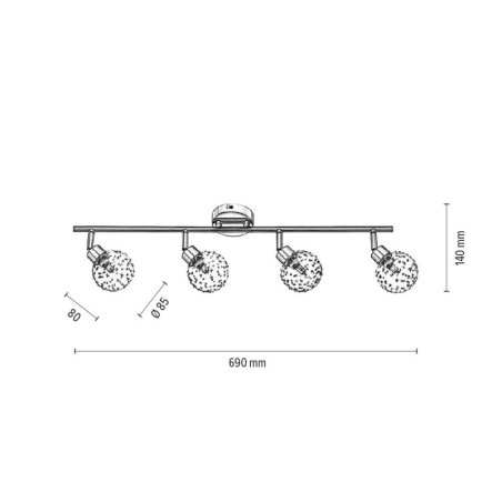Clear Lampa Sufitowa 4xG9 Max.28W Chrom/Transparentny