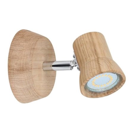 Venla Kinkiet incl. 1xLED GU10 4,5W 360lm 3000K Dąb olejowany/Chrom