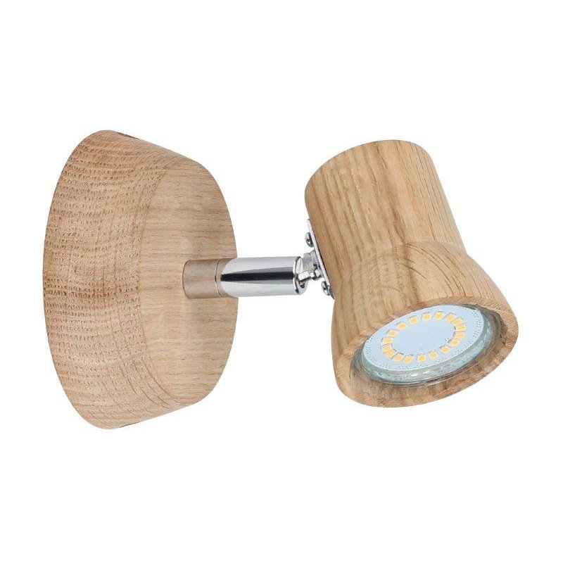 Venla Kinkiet incl. 1xLED GU10 4,5W 360lm 3000K Dąb olejowany/Chrom