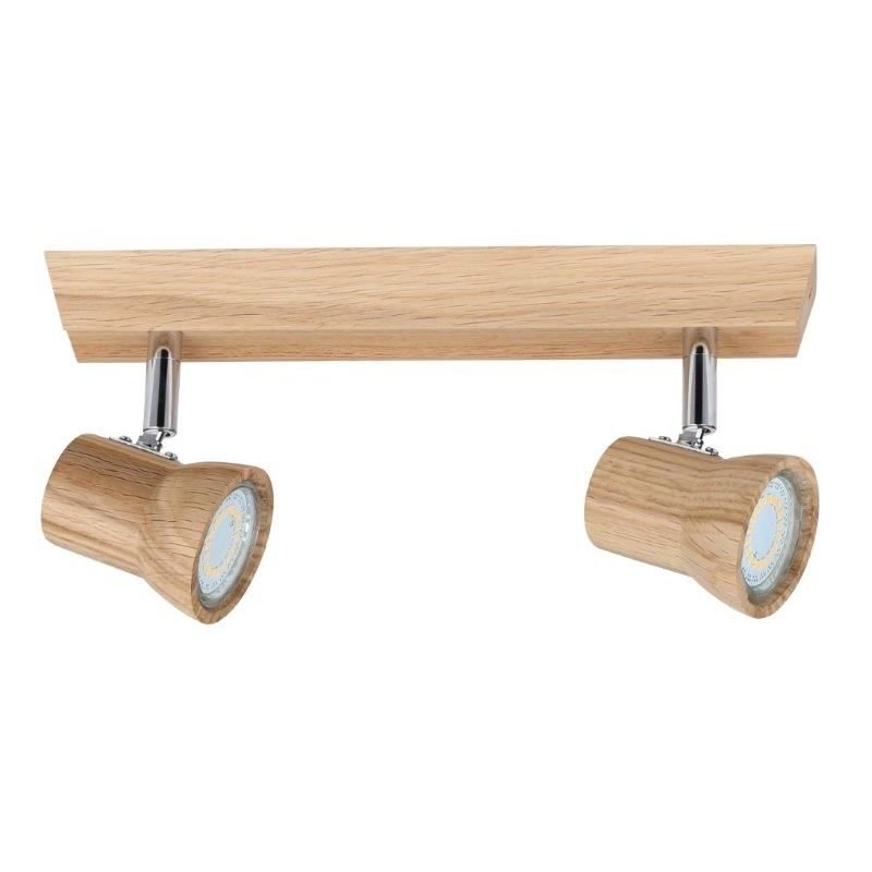 Venla Listwa incl. 2xLED GU10 4,5W 360lm 3000K Dąb olejowany/Chrom