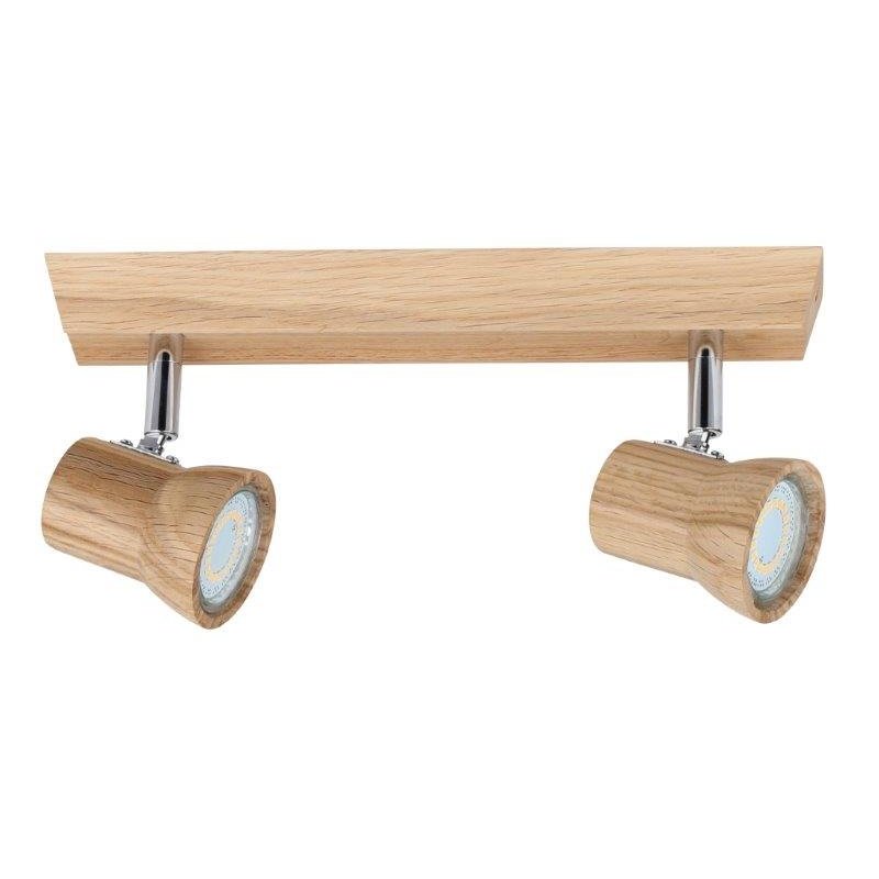 Venla Listwa incl. 2xLED GU10 4,5W 360lm 3000K Dąb olejowany/Chrom