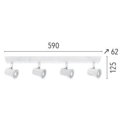 Venla Lampa Sufitowa Incl. 4xGU10 4,5W Brzoza/Chrom