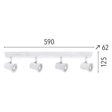 Venla Lampa Sufitowa Incl. 4xGU10 4,5W Brzoza/Chrom