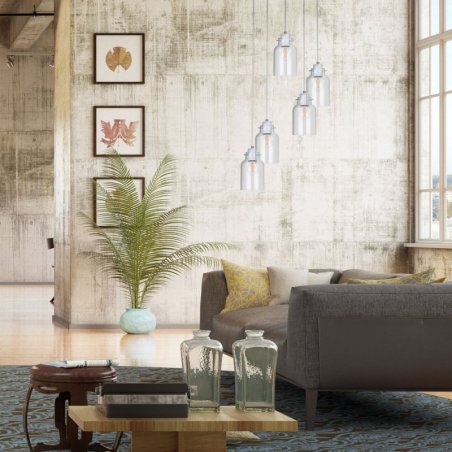 Alessandro Zwis Rondel 5xE27 60W Biały/Transparentny