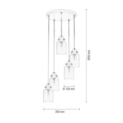 Alessandro Zwis Rondel 5xE27 60W Biały/Transparentny