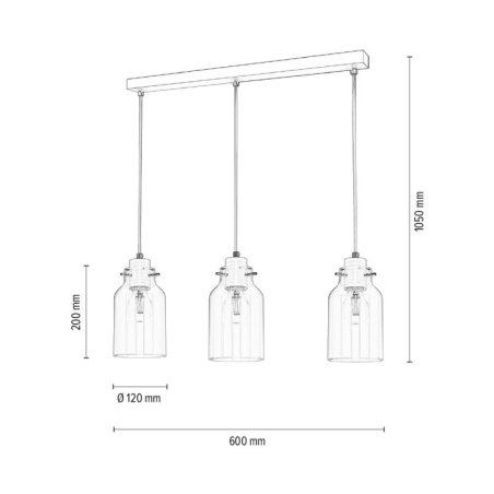 Alessandro Lampa Wisząca 3xE27 60W Biały/Transparentny