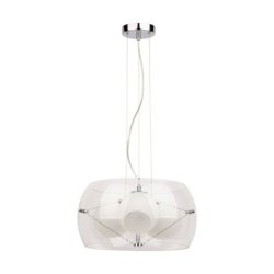 Lola Lampa Wisząca 3xE27 Max.40W Chrom/Transparentny/Biały/Transparentny