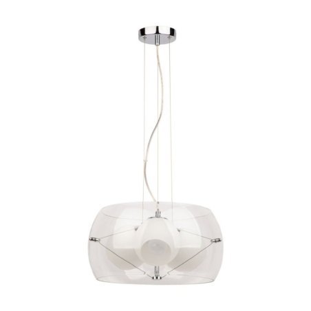 Lola Lampa Wisząca 3xE27 Max.40W Chrom/Transparentny/Biały/Transparentny