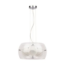 Lola Lampa Wisząca 3xE27 Max.40W Chrom/Transparentny/Biały/Transparentny