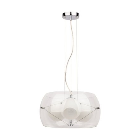 Lola Lampa Wisząca 3xE27 Max.40W Chrom/Transparentny/Biały/Transparentny