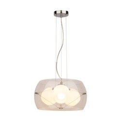 Lola Lampa Wisząca 3xE27 Max.40W Chrom/Transparentny/Biały/Transparentny