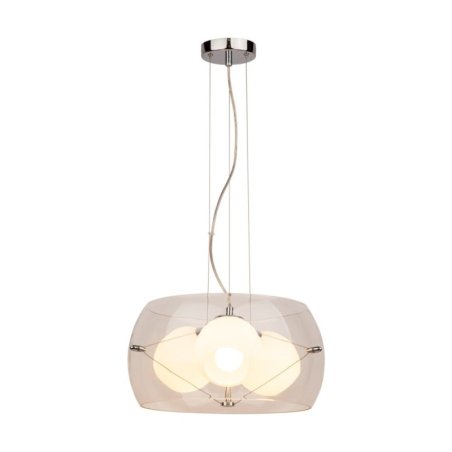 Lola Lampa Wisząca 3xE27 Max.40W Chrom/Transparentny/Biały/Transparentny