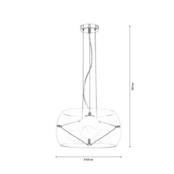 Lola Lampa Wisząca 3xE27 Max.40W Chrom/Transparentny/Biały/Transparentny