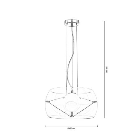 Lola Lampa Wisząca 3xE27 Max.40W Chrom/Transparentny/Biały/Transparentny