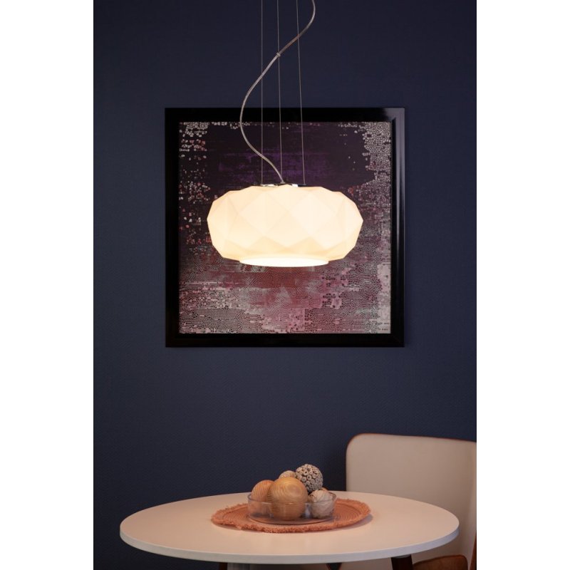 Terra Lampa Wisząca 1xE27 Max.60W Chrom/Transparentny/Biały