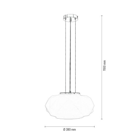 Terra Lampa Wisząca 1xE27 Max.60W Chrom/Transparentny/Biały