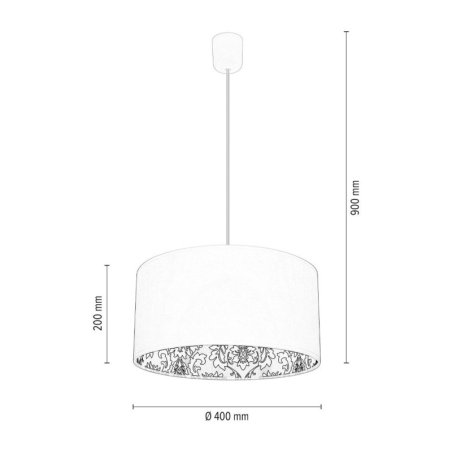 Separato In Bianco Lampa wisząca 1XE27 60W Kremowy/Czarny