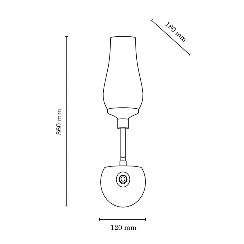 Lutecja Kinkiet 1xE14 Max.40W Biały/Transparentny/Chrom
