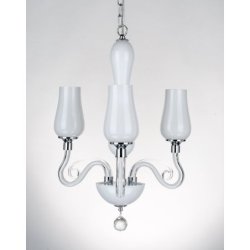 Lutecja Żyrandol 3xE14 Max.40W Biały/Transparentny/Chrom