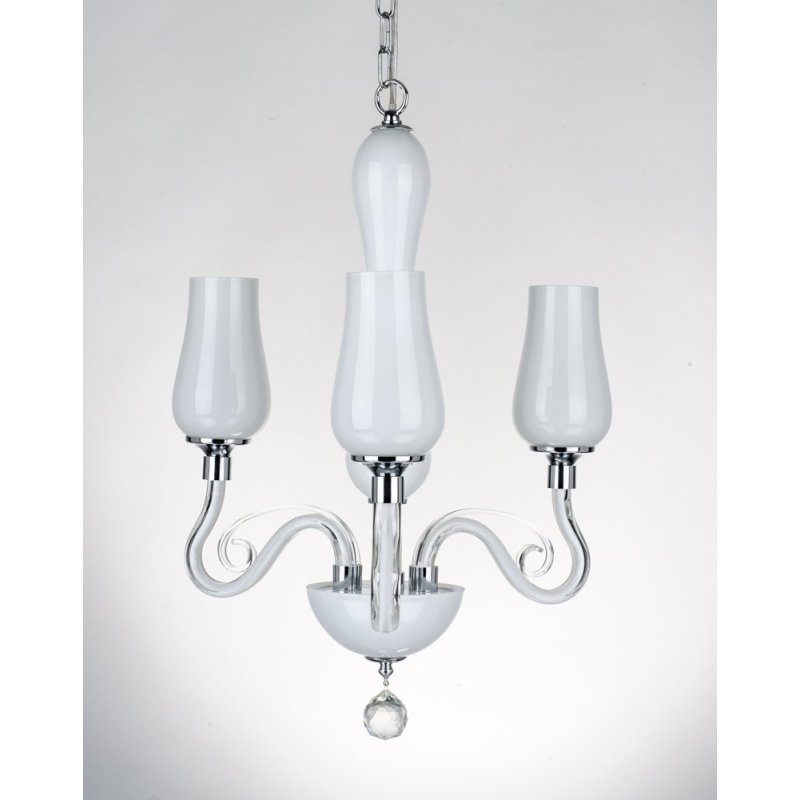 Lutecja Żyrandol 3xE14 Max.40W Biały/Transparentny/Chrom