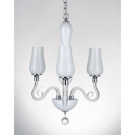 Lutecja Żyrandol 3xE14 Max.40W Biały/Transparentny/Chrom