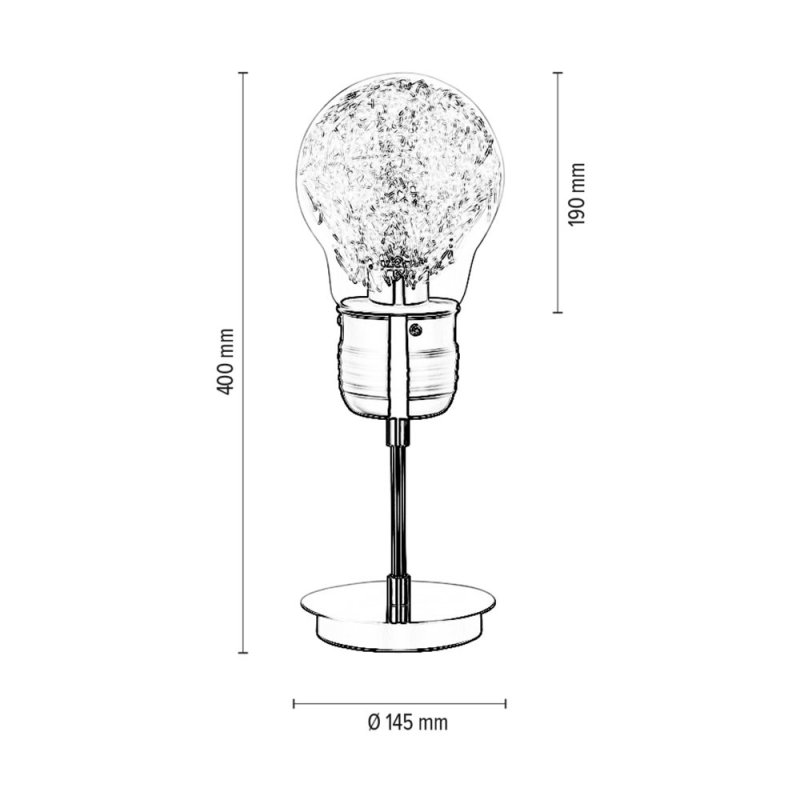Bulb Lampa Stołowa 1xE27 60W Chrom/Transparentny