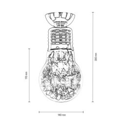 Bulb Lampa Sufitowa 1xE27 60W Miedź