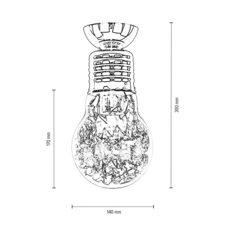 Bulb Lampa Sufitowa 1xE27 60W Miedź