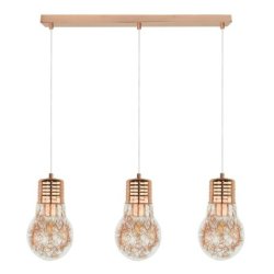 Bulb Lampa wisząca 3XE27 60W Miedź