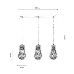 Bulb Lampa wisząca 3XE27 60W Miedź