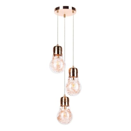 Bulb Lampa wisząca 3XE27 60W Miedź