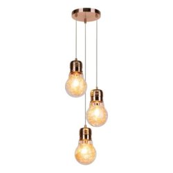 Bulb Lampa wisząca 3XE27 60W Miedź
