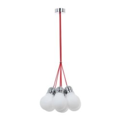 Bulb Lampa Wisząca 7xE27 60W Chrom/Biały/Czerwony