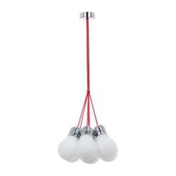 Bulb Lampa Wisząca 7xE27 60W Chrom/Biały/Czerwony