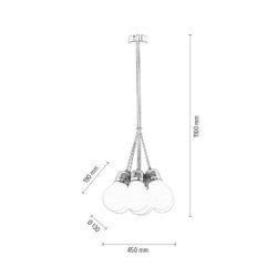 Bulb Lampa Wisząca 7xE27 60W Chrom/Biały/Czerwony