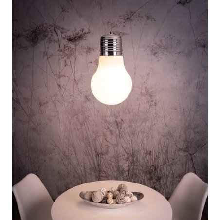Bulb Lampa Wisząca 1xE27 Max.60W Chrom/Transparentny/Biały