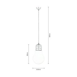Bulb Lampa Wisząca 1xE27 Max.60W Chrom/Transparentny/Biały
