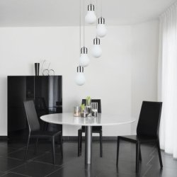 Bulb Lampa Wisząca 5xE27 Max.60W Chrom/Transparentny/Biały