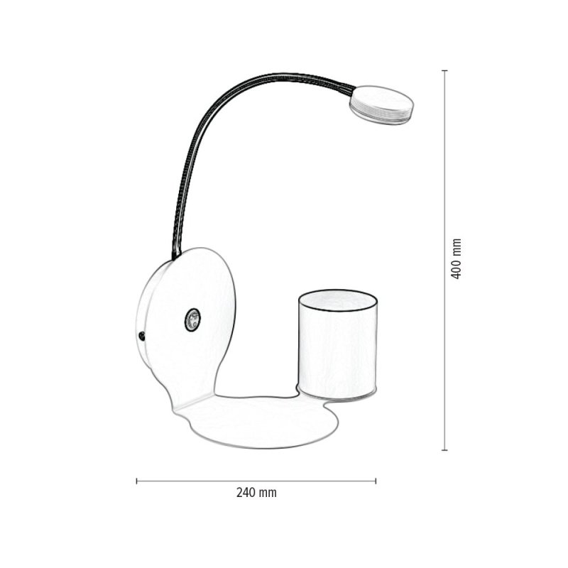 Arles Kinkiet Incl.1xLED 3W Biały/Czarny