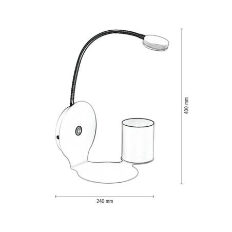 Arles Kinkiet Incl.1xLED 3W Biały/Czarny