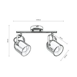 Inga Lampa Sufitowa 2xE27 Max.60W Chrom