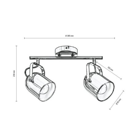 Inga Lampa Sufitowa 2xE27 Max.60W Chrom