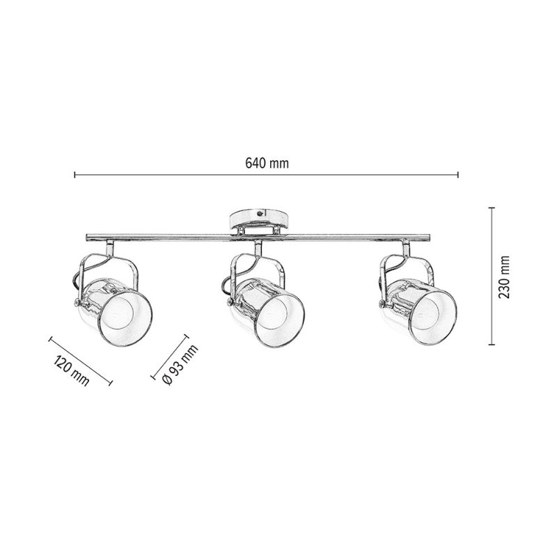 Inga Lampa Sufitowa 3xE27 60W Chrom
