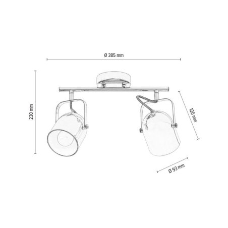 Inga Lampa Sufitowa 2xE27 60W Miedź