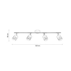 Ulrkia Lampa Sufitowa 4xG9 28W Chrom/Czarny