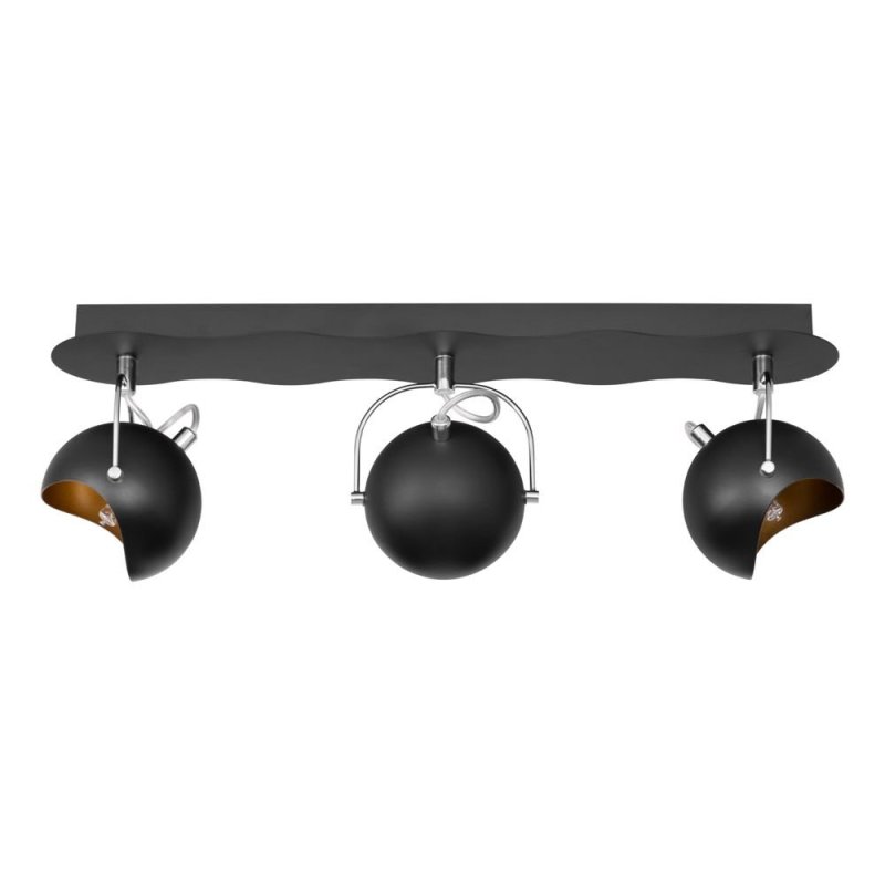 Kana Lampa  Sufitowa 3xG9 28W Czarny/Złoty