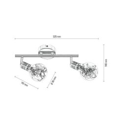 Bulbs Listwa Sufitowa 2xG9 28W Miedź/Transparentny