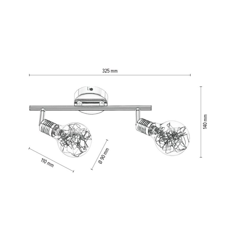 Bulbs Listwa Sufitowa 2xG9 28W Miedź/Transparentny