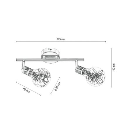 Bulbs Listwa Sufitowa 2xG9 28W Miedź/Transparentny
